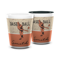 Retro Baseball Ceramic Shot Glass - 1.5 oz (Personalized)