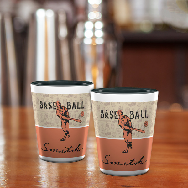 Retro Baseball Shot Glass - Two Tone - LIFESTYLE