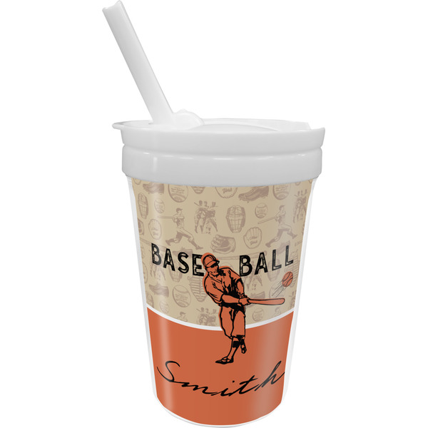 Custom Retro Baseball Sippy Cup with Straw (Personalized)