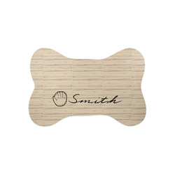 Retro Baseball Bone Shaped Dog Food Mat (Small) (Personalized)