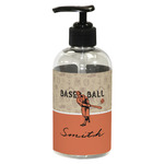 Retro Baseball Plastic Soap / Lotion Dispenser (8 oz - Small - Black) (Personalized)