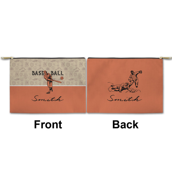 Retro Baseball Small Zipper Pouch Approval (Front and Back)