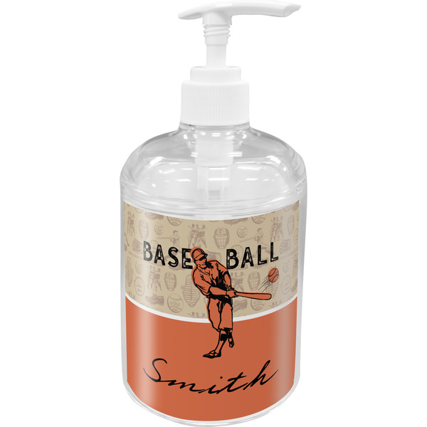 Custom Retro Baseball Acrylic Soap & Lotion Bottle (Personalized)