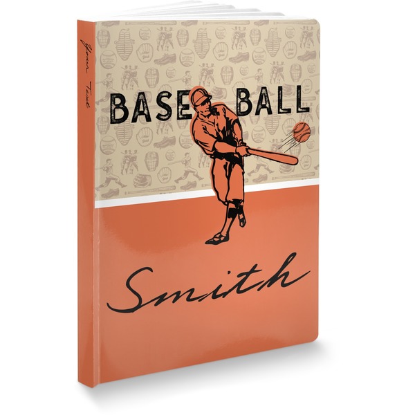 Custom Retro Baseball Softbound Notebook - 7.25" x 10" (Personalized)