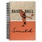 Retro Baseball Spiral Journal Large - Front View