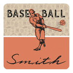 Retro Baseball Square Decal - XLarge (Personalized)