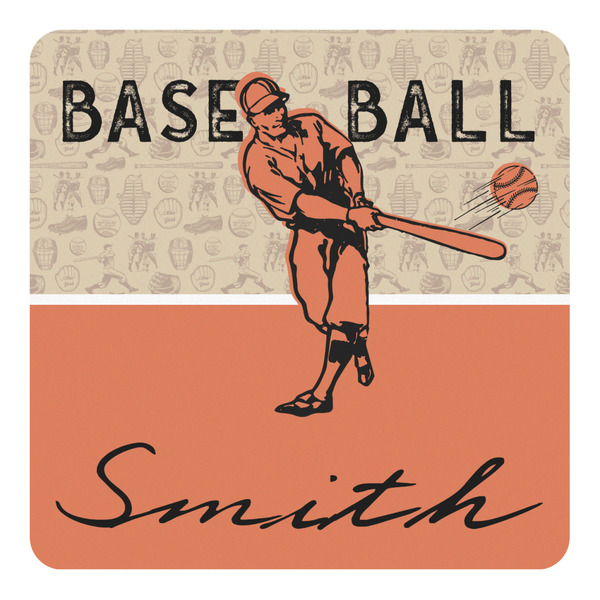 Custom Retro Baseball Square Decal - Small (Personalized)