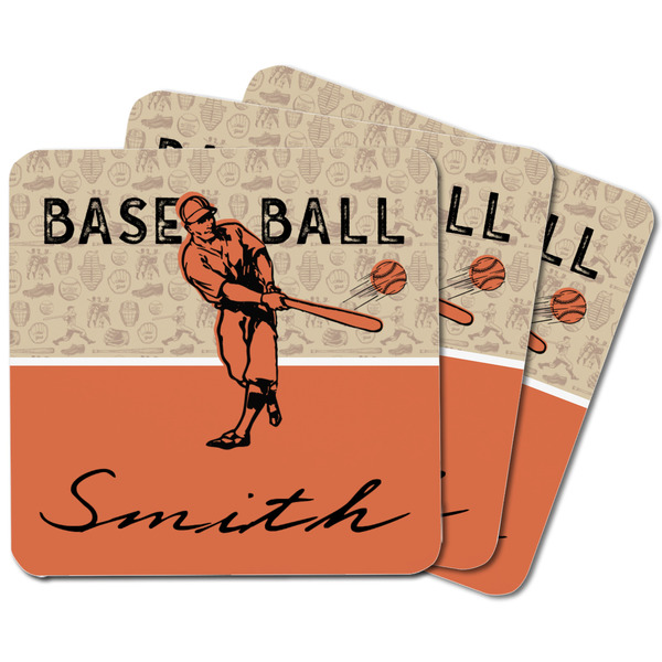 Retro Baseball Square Fridge Magnet - MAIN