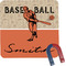 Retro Baseball Square Fridge Magnet (Personalized)