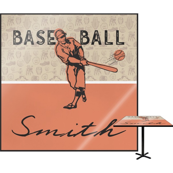 Custom Retro Baseball Square Table Top (Personalized)