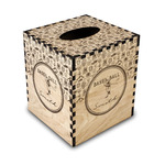 Retro Baseball Wood Tissue Box Cover - Square (Personalized)
