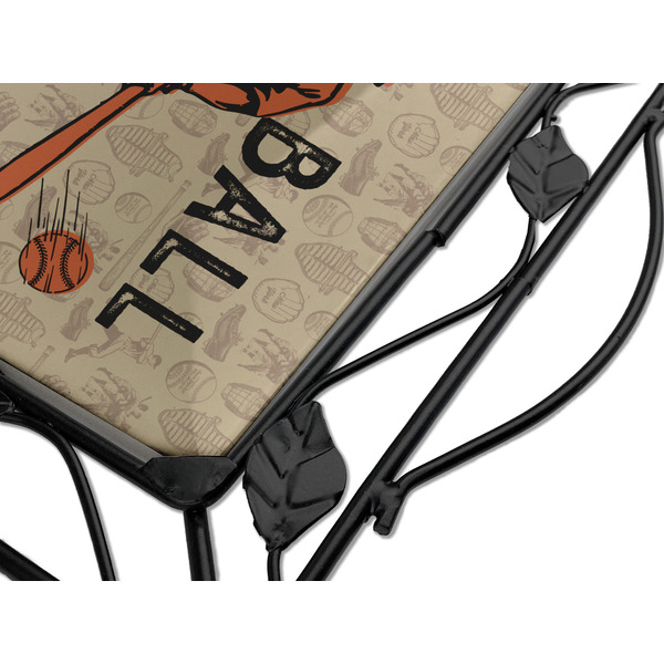 Retro Baseball Square Trivet - Detail