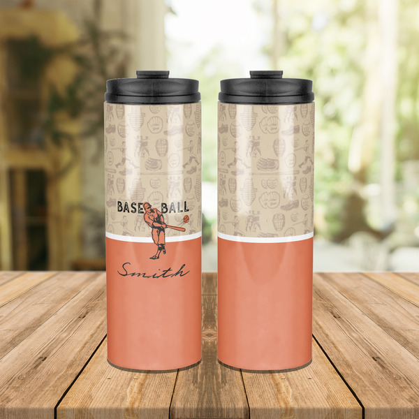 Retro Baseball Stainless Steel Tumbler - Lifestyle