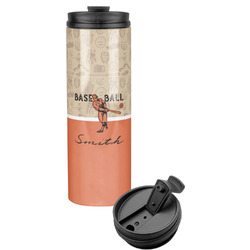 Retro Baseball Stainless Steel Skinny Tumbler (Personalized)