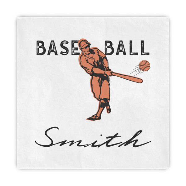 Custom Retro Baseball Decorative Paper Napkins (Personalized)