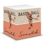 Retro Baseball Sticky Note Cube (Personalized)