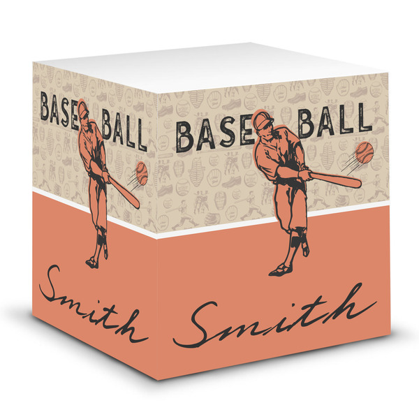 Custom Retro Baseball Sticky Note Cube (Personalized)
