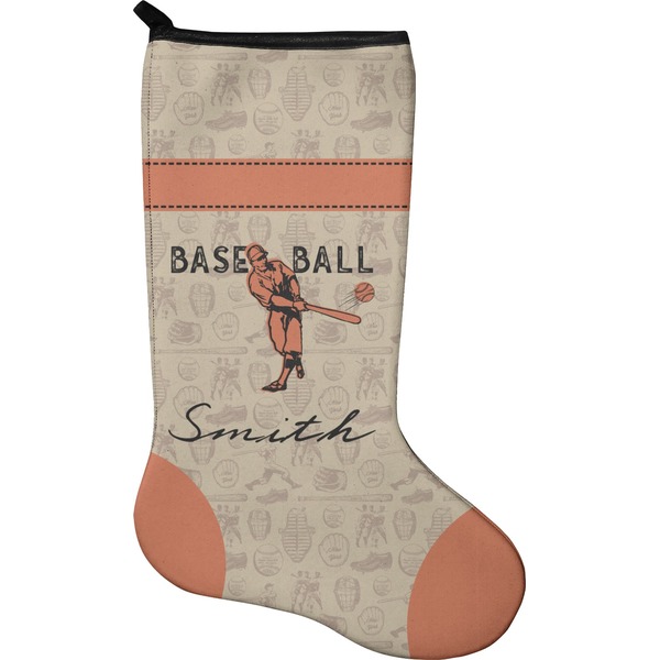 Custom Retro Baseball Holiday Stocking - Neoprene (Personalized)