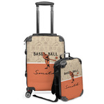 Retro Baseball Kids 2-Piece Luggage Set - Suitcase & Backpack (Personalized)