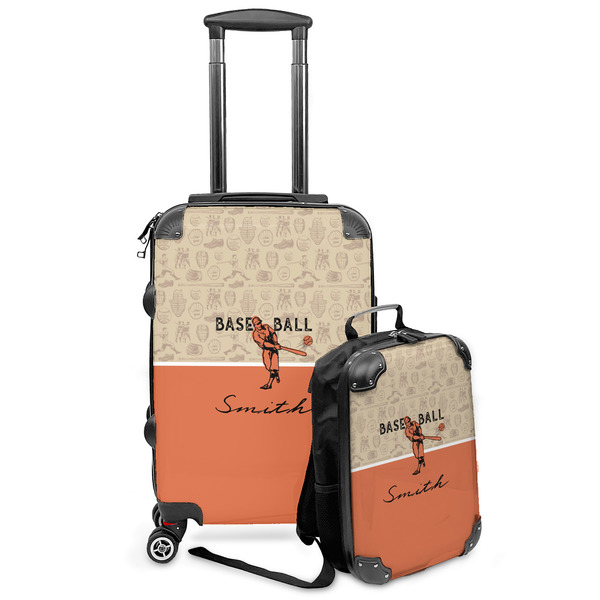 Custom Retro Baseball Kids 2-Piece Luggage Set - Suitcase & Backpack (Personalized)