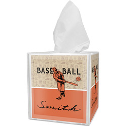 Retro Baseball Tissue Box Cover w/ Name or Text