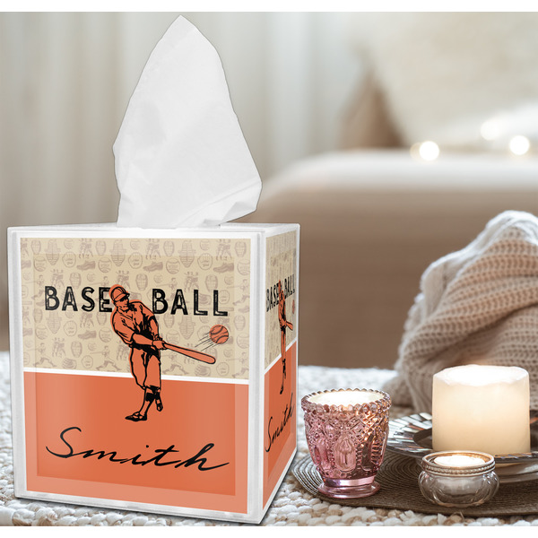 Retro Baseball Tissue Box - LIFESTYLE