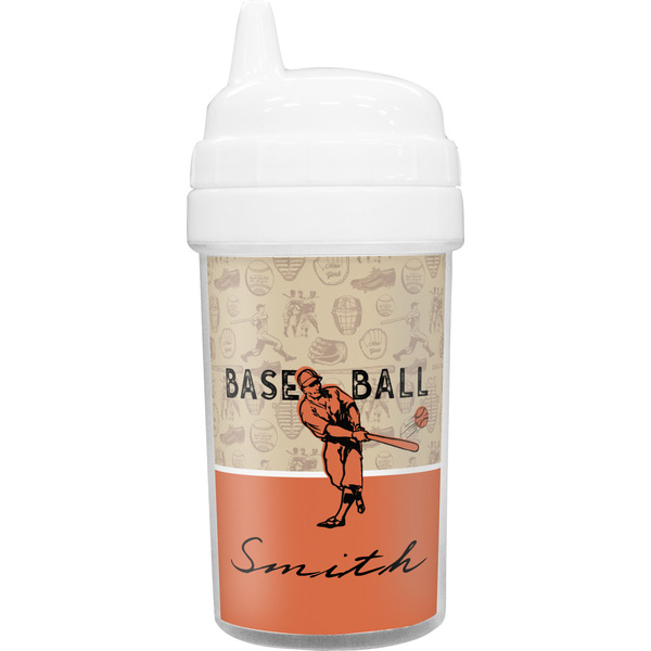 Custom Retro Baseball Toddler Sippy Cup (Personalized)