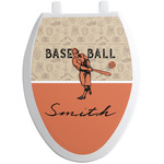 Retro Baseball Toilet Seat Decal - Elongated (Personalized)