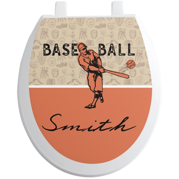 Custom Retro Baseball Toilet Seat Decal (Personalized)