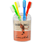 Retro Baseball Toothbrush Holder (Personalized)