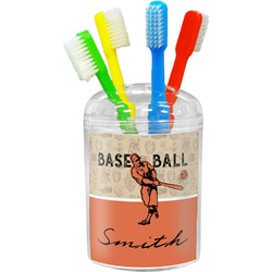 Retro Baseball Toothbrush Holder (Personalized)