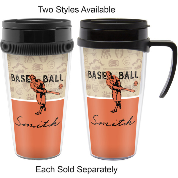 Retro Baseball Travel Mugs - with & without Handle