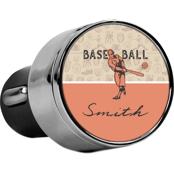 Custom Retro Baseball USB Car Charger (Personalized)
