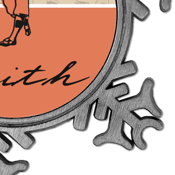 Retro Baseball Vintage Snowflake - Detail