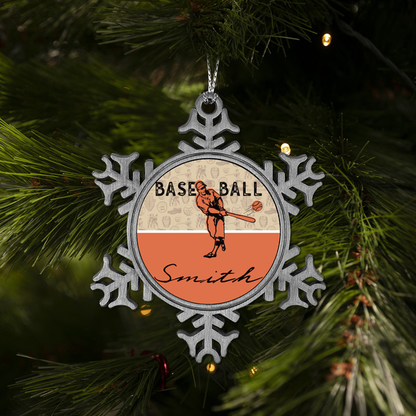 Retro Baseball Vintage Snowflake - (LIFESTYLE)