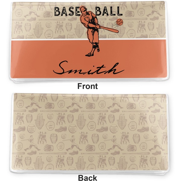 Retro Baseball Vinyl Check Book Cover - Front and Back