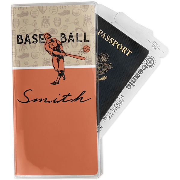 Custom Retro Baseball Travel Document Holder