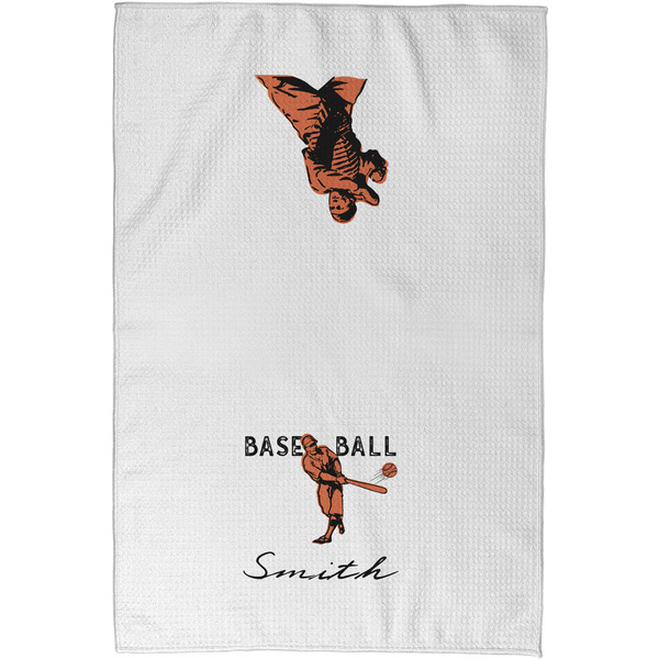 Retro Baseball Waffle Towel - Partial Print - Approval Image