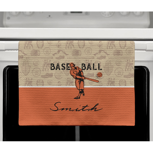 Retro Baseball Waffle Weave Towel - Full Color Print - Lifestyle2 Image