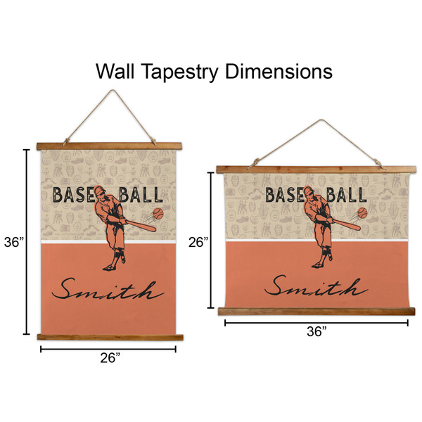 Retro Baseball Wall Hanging Tapestries - Parent/Sizing