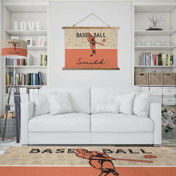 Retro Baseball Wall Hanging Tapestry - IN CONTEXT