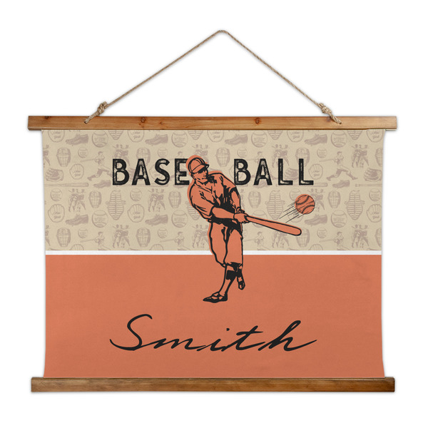 Custom Retro Baseball Wall Hanging Tapestry - Wide (Personalized)