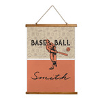 Retro Baseball Wall Hanging Tapestry - Tall (Personalized)
