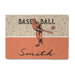 Retro Baseball Washable Area Rug (Personalized)