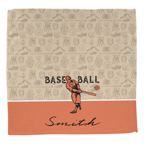 Retro Baseball Washcloth - Front - No Soap