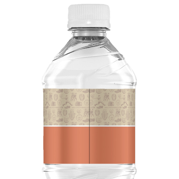 Retro Baseball Water Bottle Label - Back View