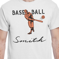 Retro Baseball T-Shirt - White - Large (Personalized)