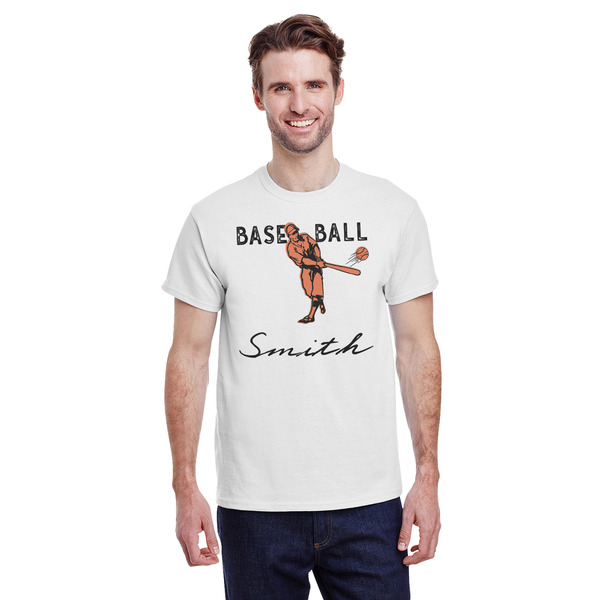 Custom Retro Baseball T-Shirt - White - Large (Personalized)