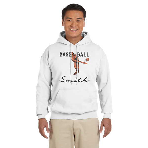 Custom Retro Baseball Hoodie - White (Personalized)