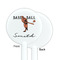 Retro Baseball White Plastic 5.5" Stir Stick - Single Sided - Round - Front & Back